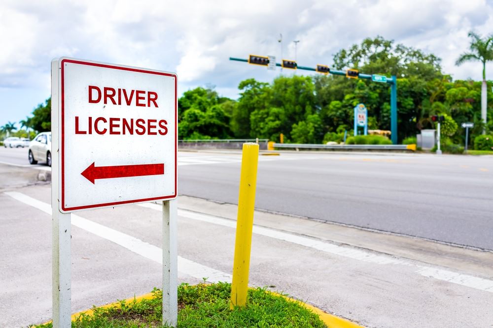 Driver Licenses sign